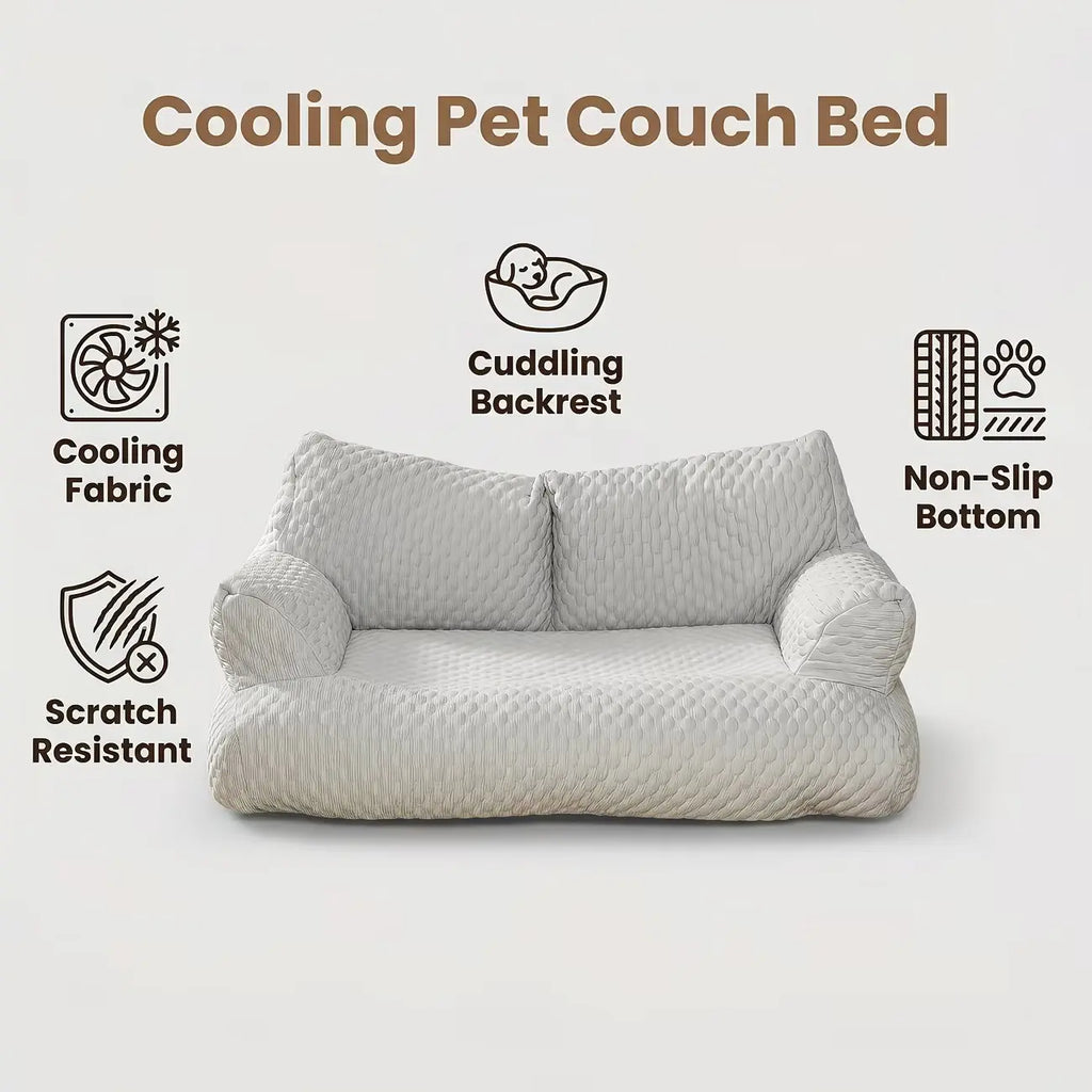 Pet Ice Silk Sofa, Summer Cooling Comfort, 22°C Temperature Drop, 5D Massage Balls, Durable Breathable, Suitable for Cats and Dogs