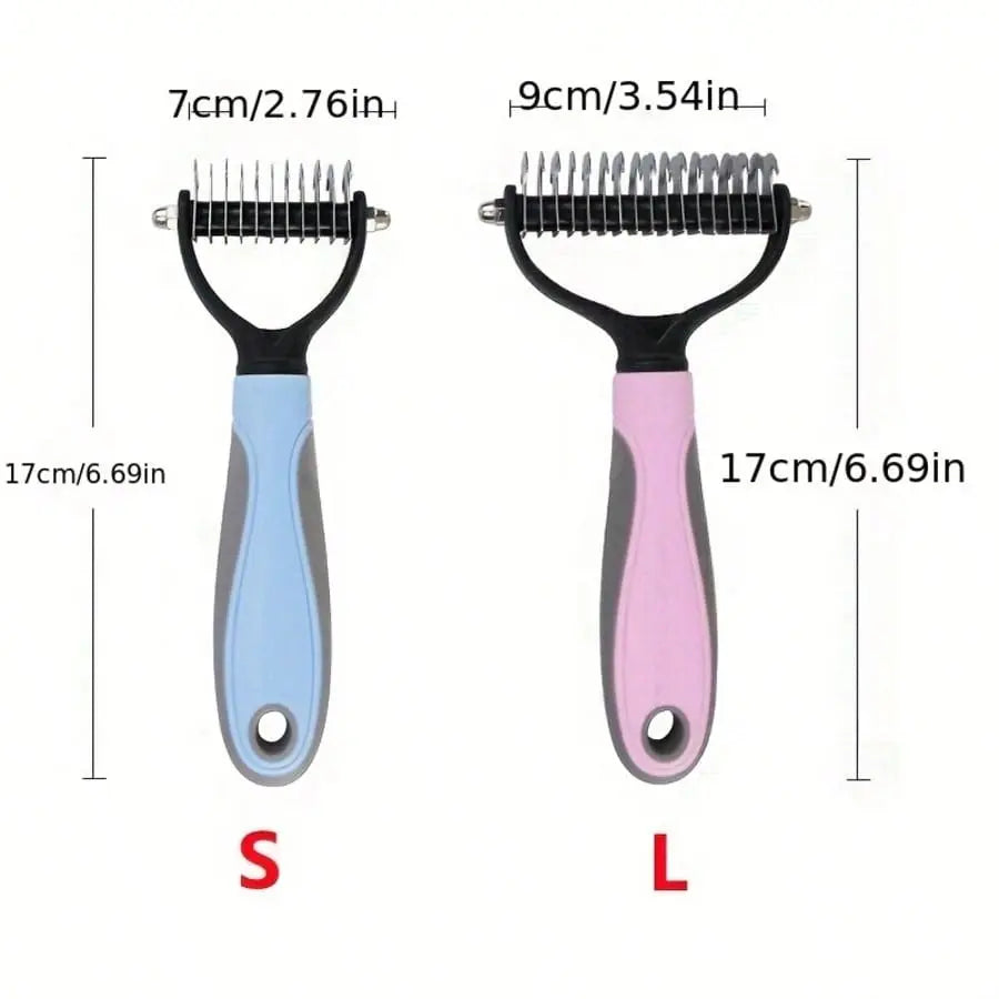 Pet Hair Comb Tool, Dual-Sided Knot-Free Brush for Dogs and Cats, Essential Grooming Supplies, Easy-To-Use Pet Care Accessory
